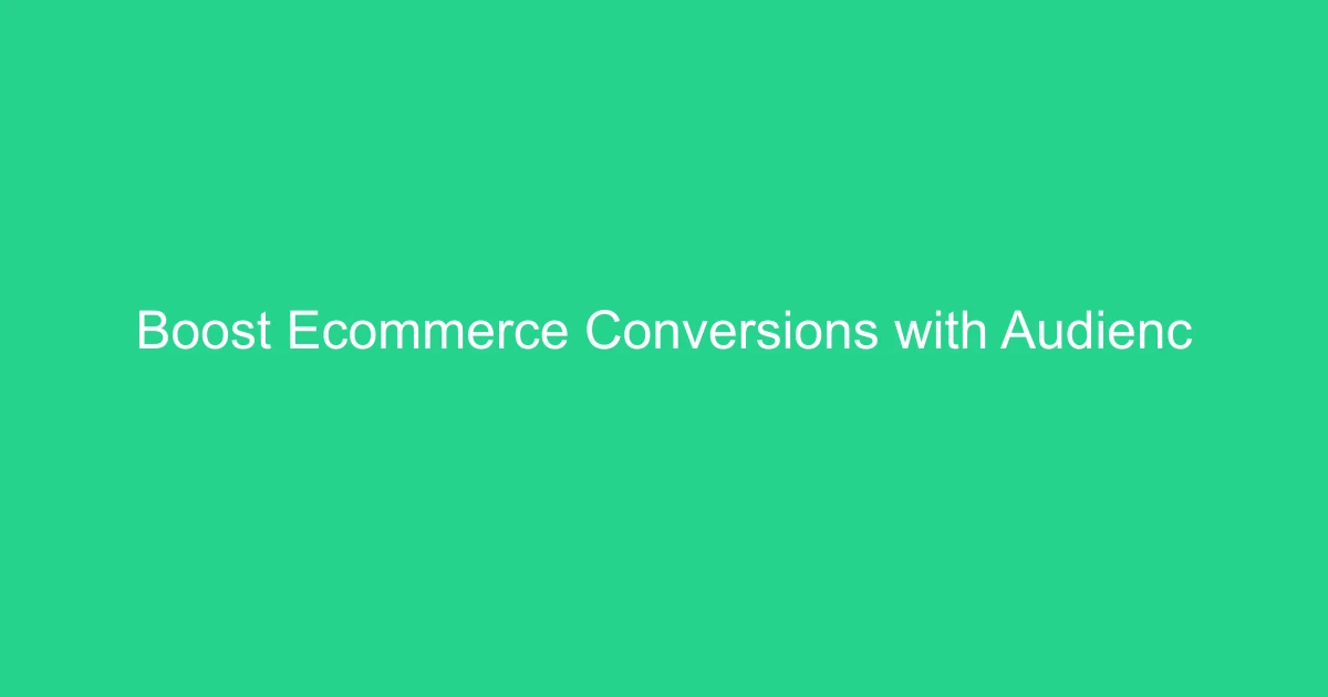 Boost Ecommerce Conversions with Audience Segmentation